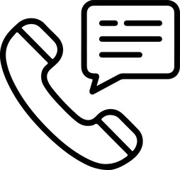 Phone handset with a speech bubble and text message icon