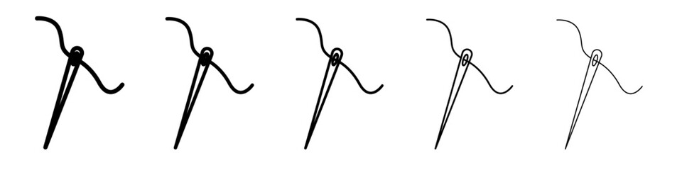 Needle, threads icon vector outline symbol or illustration