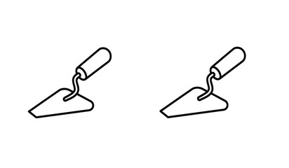 trowel icon set with different style.outline silhouette trowel flat icon