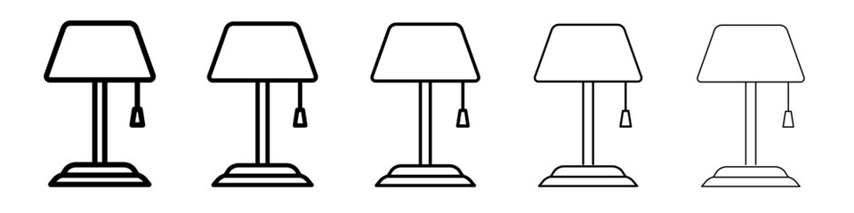 Night Bedside Lamp icon vector outline symbol or illustration
