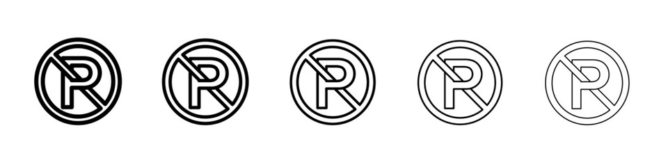 no parking icon vector outline symbol or illustration