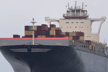 
MARITIME TRANSPORT  - Container ship sail on the sea
