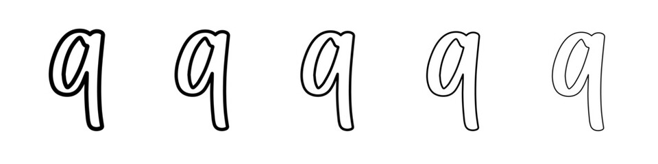 number 9 icon vector outline symbol or illustration