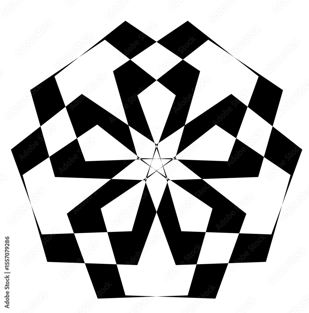 Poster a collection of intricate black and white circular geometric patterns, each design features unique r