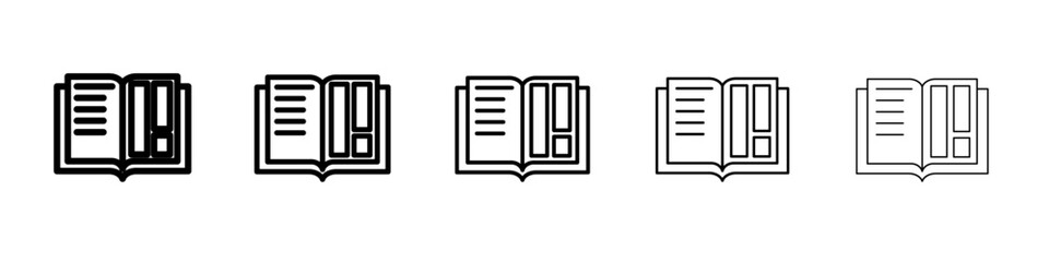 open book icon vector outline symbol or illustration