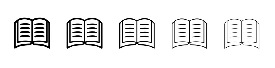 open book icon vector outline symbol or illustration