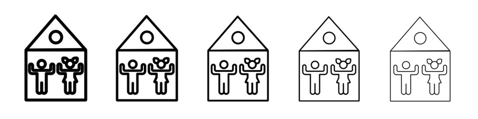 Orphanage house icon vector outline symbol or illustration