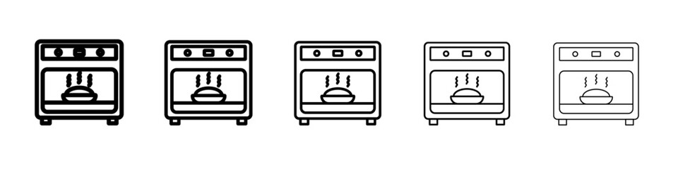 Oven icon vector outline symbol or illustration