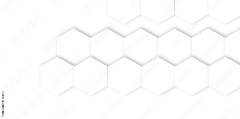 Poster abstract hexagon texture pattern design.3d render of honeycomb white background abstract wall decora