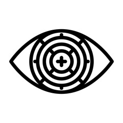 Eye on Target Vector Line Icon Design