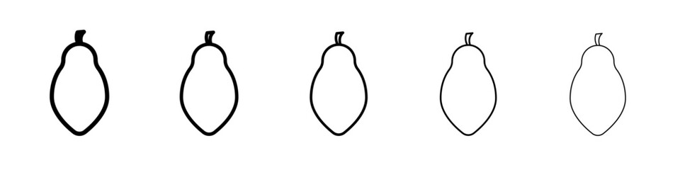 Papaya icon vector outline symbol or illustration