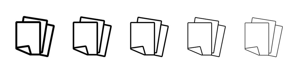 papers icon vector outline symbol or illustration