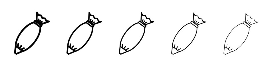 Pastry bag icon vector outline symbol or illustration