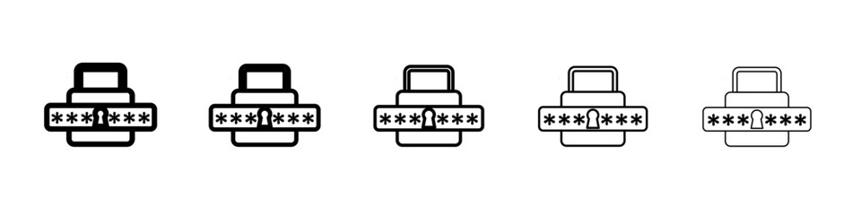 Password security icon vector outline symbol or illustration