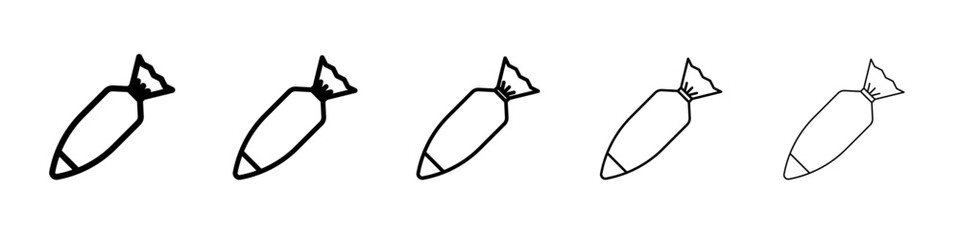 Pastry bag icon vector outline symbol or illustration