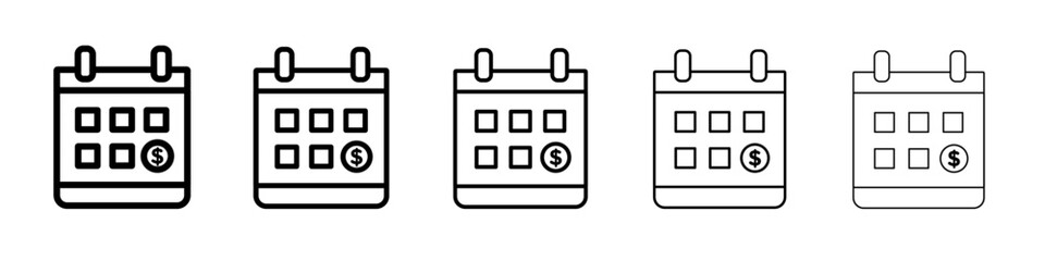 Payroll icon vector outline symbol or illustration