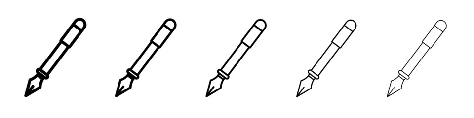 pen icon vector outline symbol or illustration