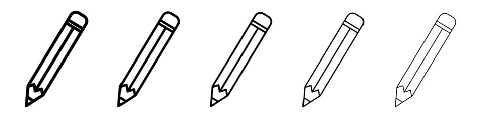 Pencil icon vector outline symbol or illustration