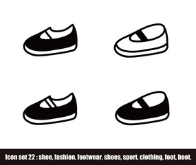 School Icon set 22 - shoe, fashion, footwear, shoes, sport, clothing, foot, boot, mouse, computer, button, technology, business,