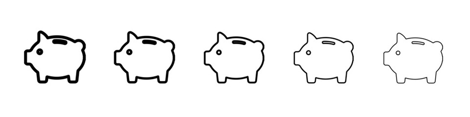 piggy bank icon vector outline symbol or illustration