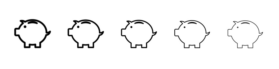 piggy bank icon vector outline symbol or illustration