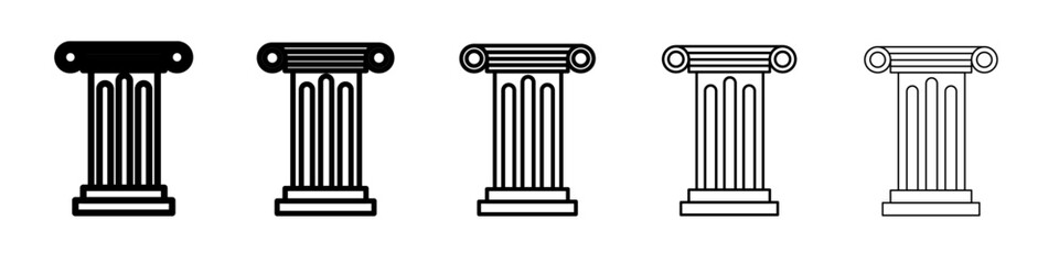 Pillar column icon vector outline symbol or illustration