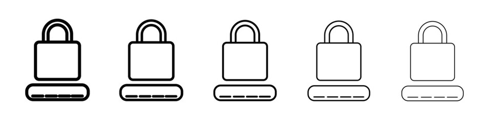 pin lock icon vector outline symbol or illustration