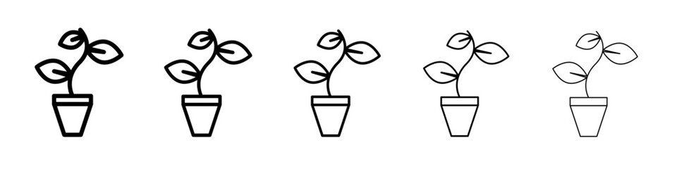 plant icon vector outline symbol or illustration