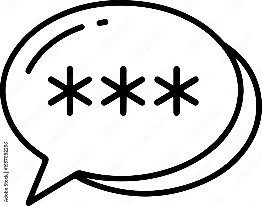 Poster speech bubble with asterisks symbolizing a password or secret message