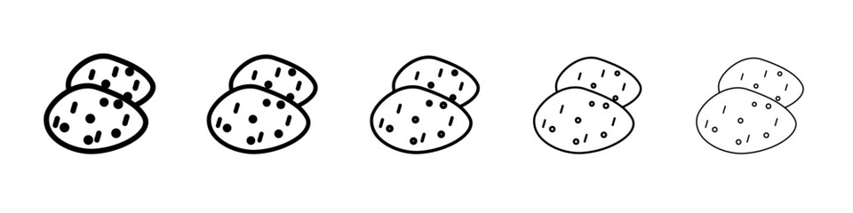 Potato icon vector outline symbol or illustration