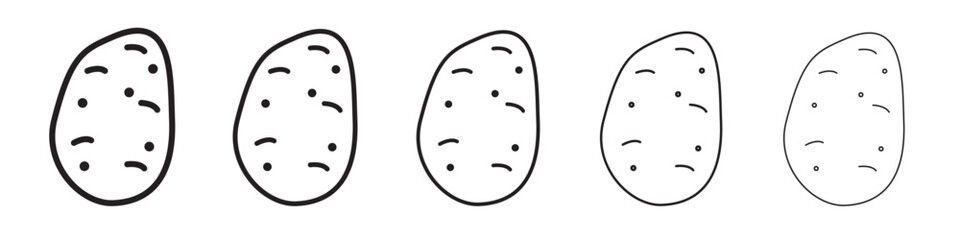 Potato icon vector outline symbol or illustration