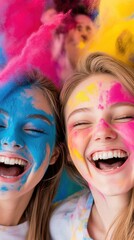 Colorful Laughter Between Close Friends