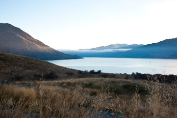 lake and mountains