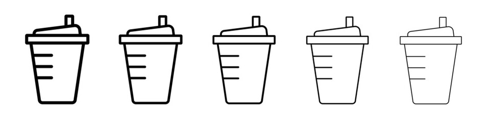 Protein shake icon vector outline symbol or illustration