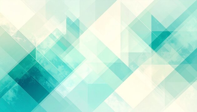 Abstract Geometric Shapes with Teal and Cream Textured Background