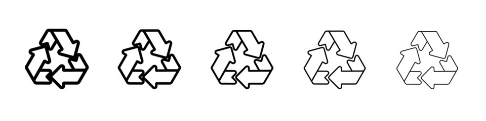 recycle icon vector outline symbol or illustration