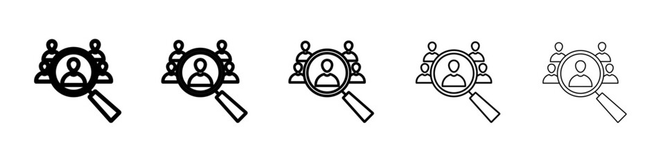 Recruitment icon vector outline symbol or illustration