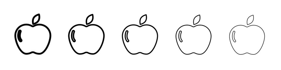 Red apple icon vector outline symbol or illustration