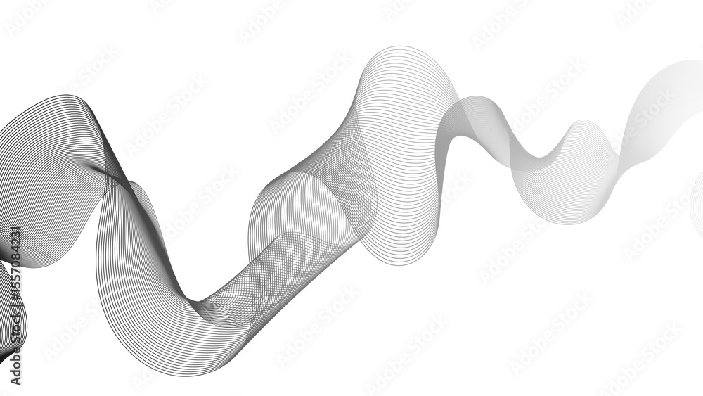 Poster abstract backdrop with grey wave gradient lines