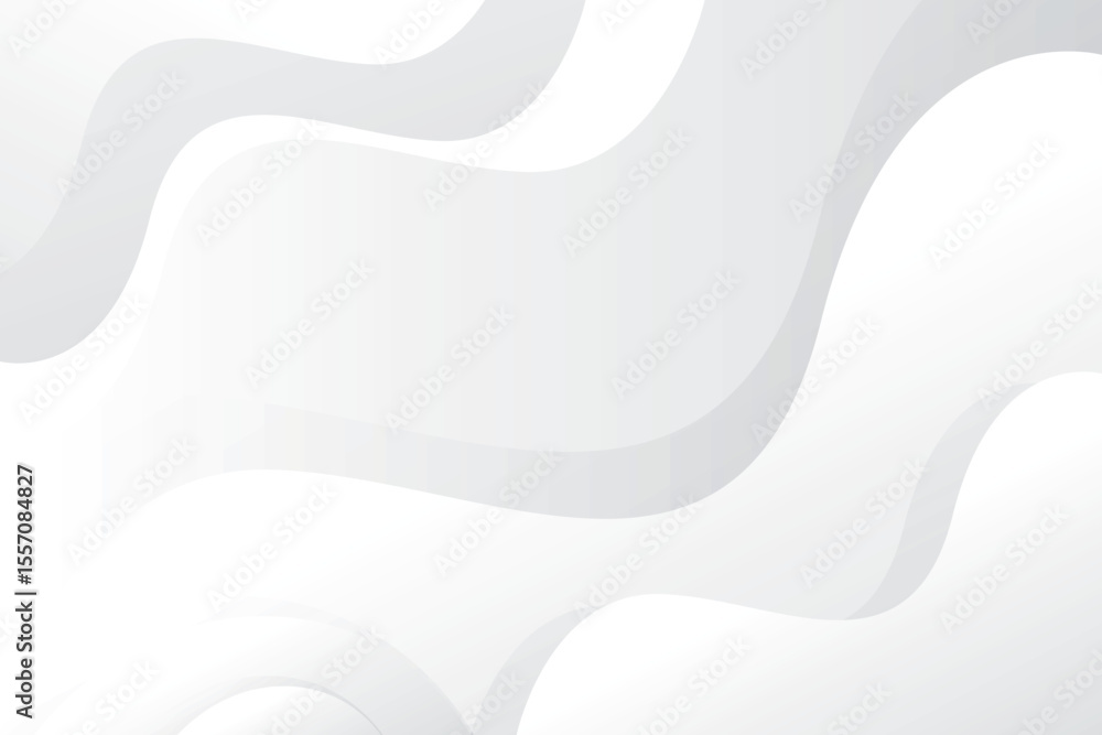 Poster abstract white background with soft flowing curves and subtle shadows isolated on transparent backgr