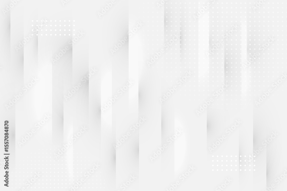 Poster abstract white background with vertical lines and dot grid patterns isolated on transparent backgrou