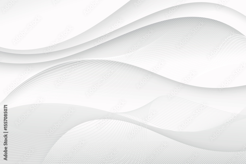 Poster abstract white background with flowing curves and subtle gradients isolated on transparent backgroun