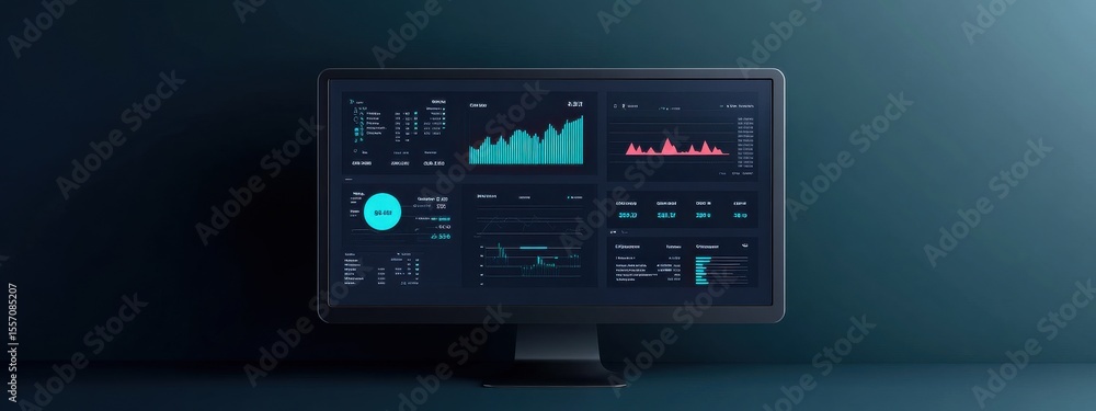 Poster modern analytics dashboard for comprehensive insights