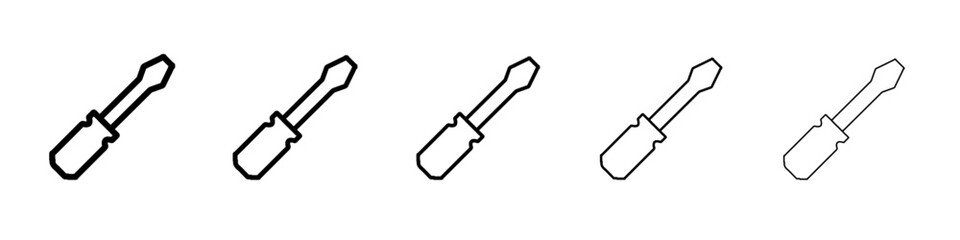 screw driver icon vector outline symbol or illustration