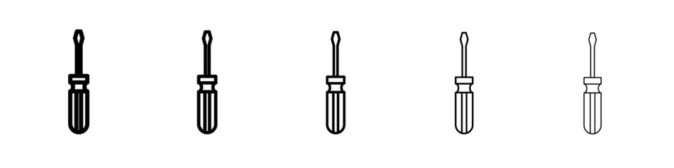 Screwdriver icon vector outline symbol or illustration