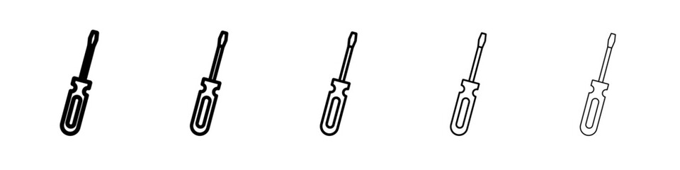 Screwdrive icon vector outline symbol or illustration