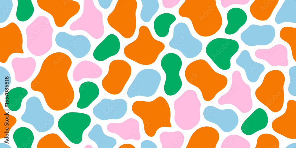 Poster abstract colorful shapes pattern: a vibrant and playful seamless pattern featuring abstract shapes i