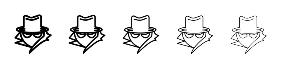 Secret agent icon vector outline symbol or illustration