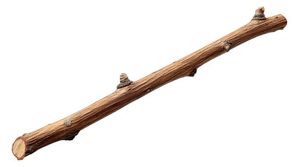 A simple brown twig lies diagonally across a plain, dark background