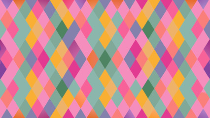 Vibrant Geometric Pattern with Diagonal Rhombus Design